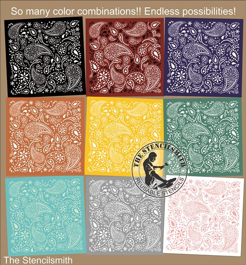 9078 Paisley pattern stencil - The Stencilsmith