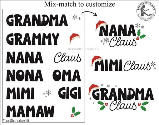 9161 Grandma Claus mix-match stencil - The Stencilsmith