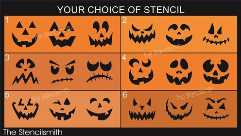 9036 Jack-o-lantern face stencils - The Stencilsmith