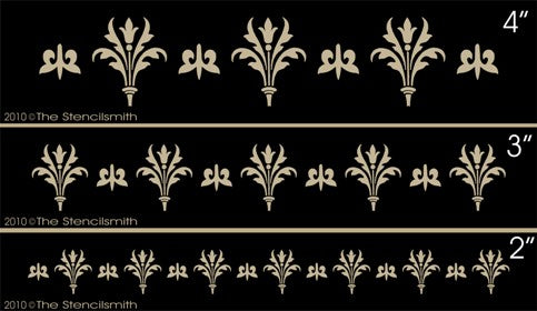 1025 - Fleur Wall Border stencil - The Stencilsmith