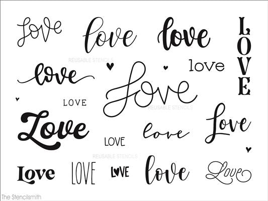 9858 Love Collection stencil - The Stencilsmith