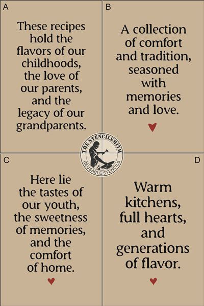 10173 Recipe Phrase Stencils - The Stencilsmith