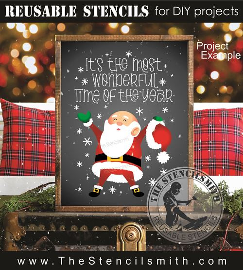 9707 It's the most wonderful time santa stencil - The Stencilsmith