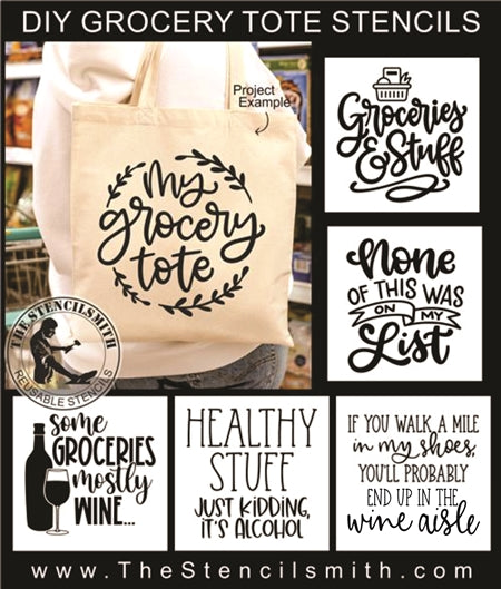 8963 Grocery Tote stencils - The Stencilsmith