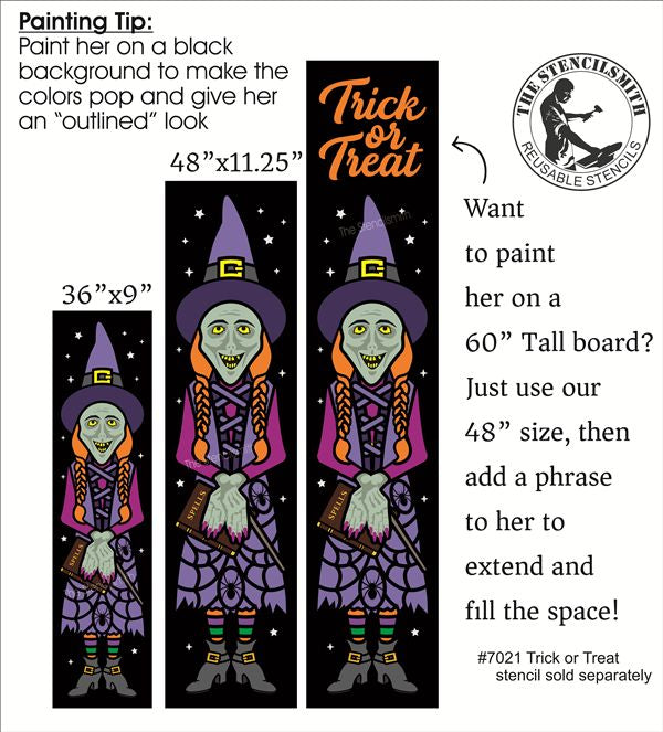 10122 Witch Leaner Stencil