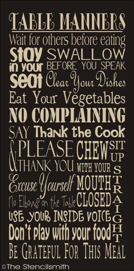 1330 - TABLE MANNERS - The Stencilsmith