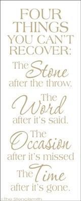 1575 - Four things you can't recover - The Stencilsmith