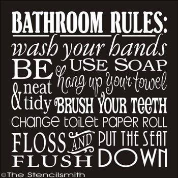 1592 - BATHROOM RULES - The Stencilsmith