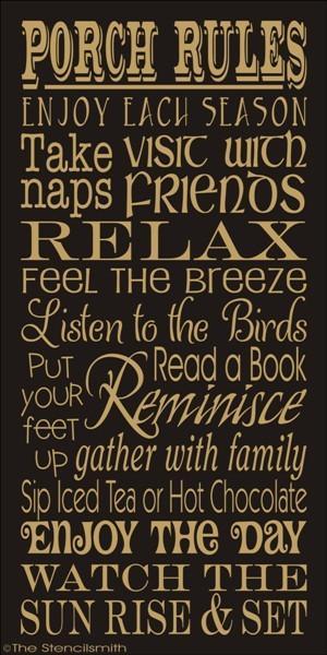 1631 - PORCH RULES - The Stencilsmith
