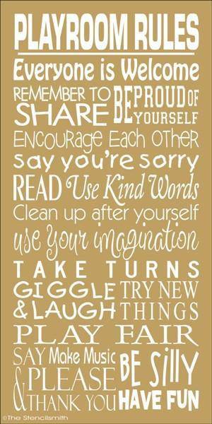 1632 - PLAYROOM RULES - The Stencilsmith