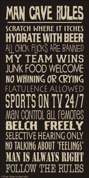 1634 - MAN CAVE RULES - The Stencilsmith
