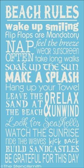 1731 - BEACH RULES - The Stencilsmith