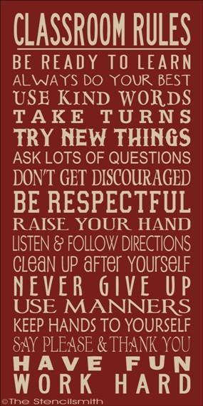 1808 - CLASSROOM RULES - The Stencilsmith