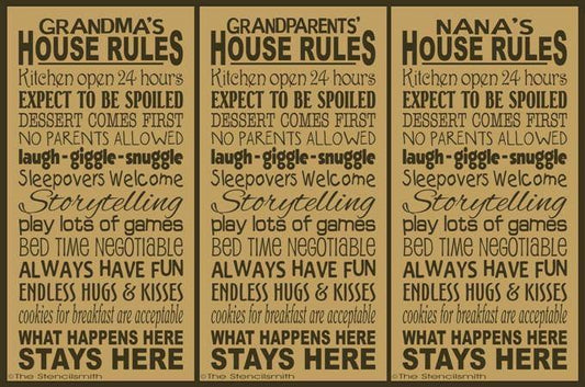 1810 - GRANDMA'S HOUSE RULES - The Stencilsmith