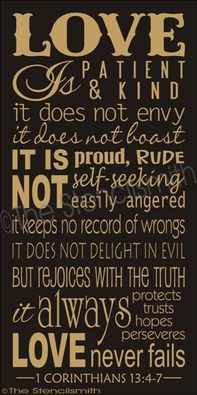 1828 - LOVE is patient kind - The Stencilsmith