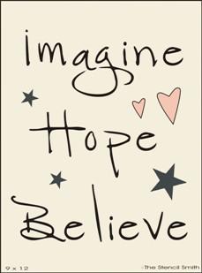 Imagine Hope Believe Group Sheet - The Stencilsmith