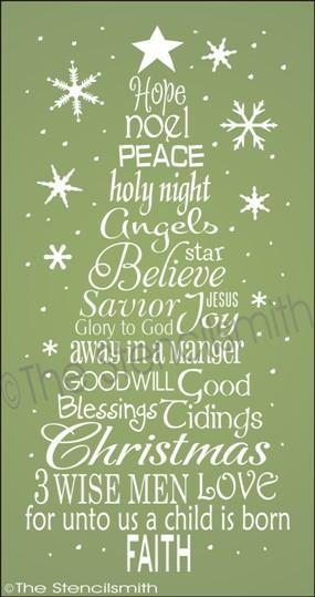 1862 - Christmas Word Tree - Faith - The Stencilsmith