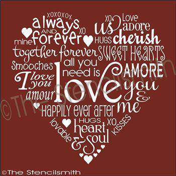 1908 - LOVE word heart - The Stencilsmith