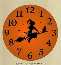 194 - Witch CLOCK Stencil - The Stencilsmith