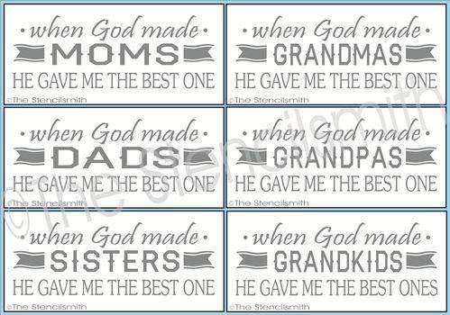 2010 - When God made MOMS  .... (multiple name choices) - The Stencilsmith