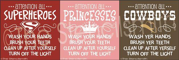 2128 - Attention all Superheroes Princesses Cowboys - The Stencilsmith