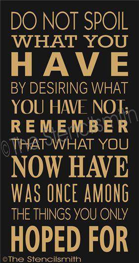 2142 - Do not spoil what you have - The Stencilsmith