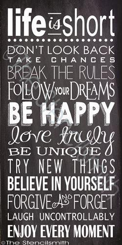 2375 - LIFE IS SHORT - The Stencilsmith