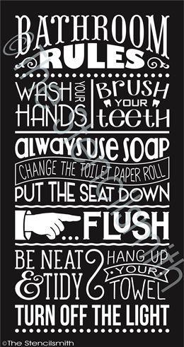 2394 - BATHROOM RULES - The Stencilsmith