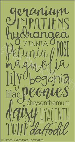 2539 - FLOWER NAMES - The Stencilsmith