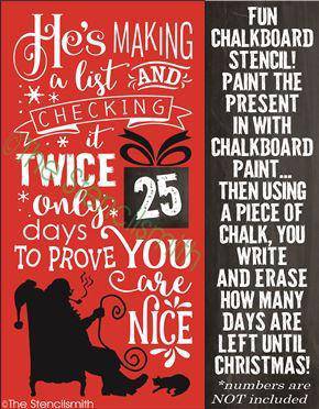 2738 - Chalkboard Countdown - Santa - The Stencilsmith