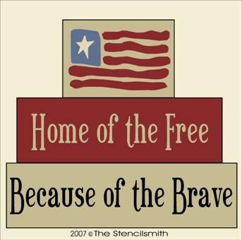 274 - Home of the Free... Brave  - block set - The Stencilsmith