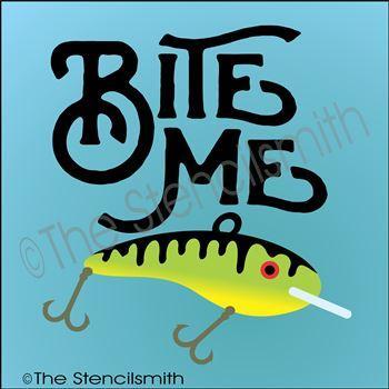 fish lure bite me 3185 Bite Me Stencil 8"