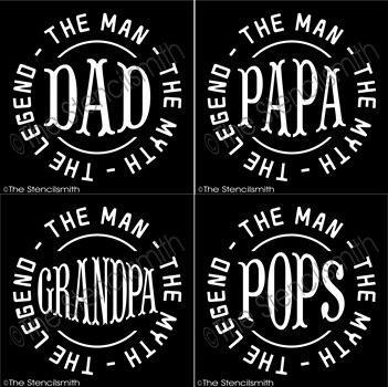 3296 - Dad - the man the myth - The Stencilsmith