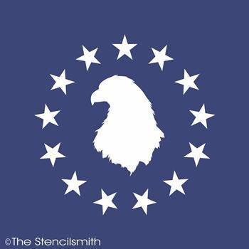 3450 - Betsy Ross Eagle Flag Stars - The Stencilsmith