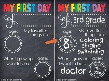 3549 - First Day of School Chalkboard - The Stencilsmith