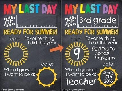 3550 - LAST DAY OF SCHOOL Chalkboard - The Stencilsmith