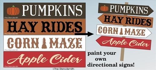3784 - Pumpkin Patch Directional Stencils - The Stencilsmith