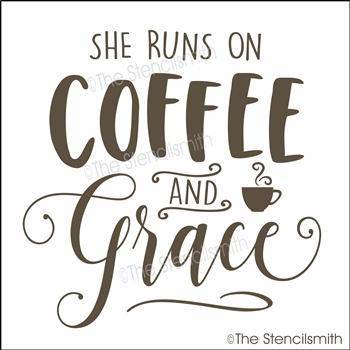 3984 - She runs on coffee and grace - The Stencilsmith