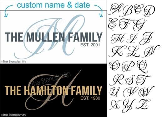 4042 - Monogram Custom Family Stencil - The Stencilsmith