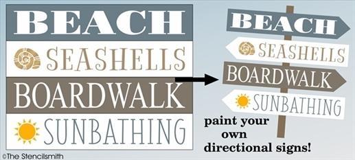 4186 - Beach Directional Stencils - The Stencilsmith
