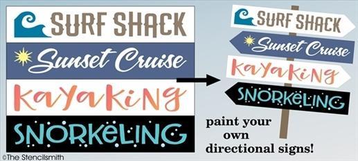 4188 - Beach Adventure Directional stencils - The Stencilsmith