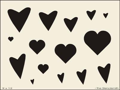 Hearts 9x12 picture sheet - The Stencilsmith