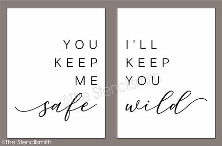 5462 - You keep me safe I'll keep - 2pc set - The Stencilsmith