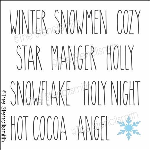 5638 - Christmas Words - The Stencilsmith