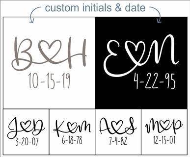 5856 - Heart Initials and Date - The Stencilsmith