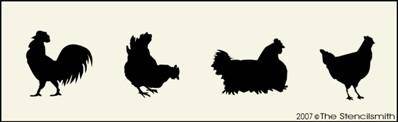 Rooster and Hens - Picture - The Stencilsmith
