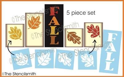 6287 - FALL leaves - 5pc set - The Stencilsmith