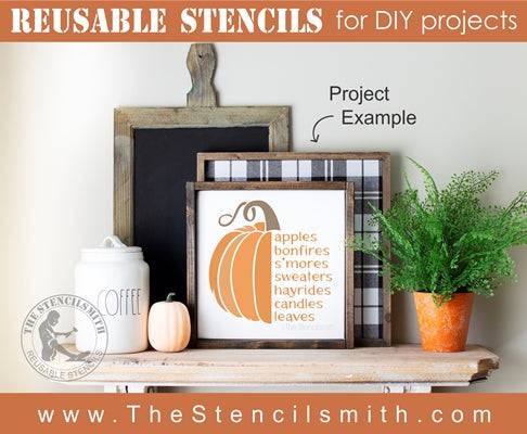 6976 - pumpkin fall words - The Stencilsmith
