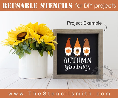 7029 -  Autumn Greetings (gnomes) - The Stencilsmith