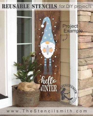 7062 - hello winter gnome - The Stencilsmith